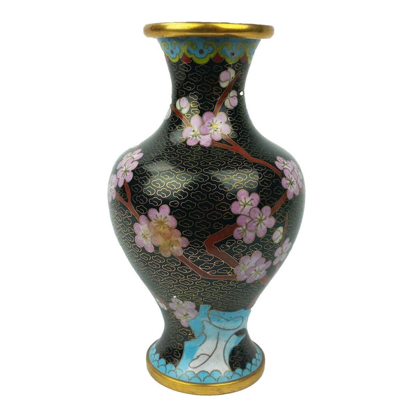 Asian Brass Hand Enameled Champleve Cloisonne Cherry Blossom Vase - City  Farmhouse Antiques
