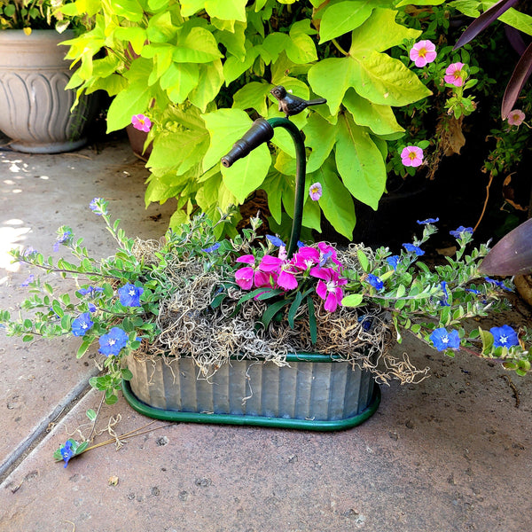 hanging tub for plants Metal Garden Hose Tub with Faucet Flower Planter