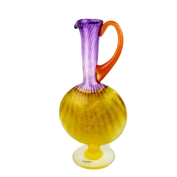 Signed Kjell Engman Kosta Boda Art Glass Bonbon Ewer - City