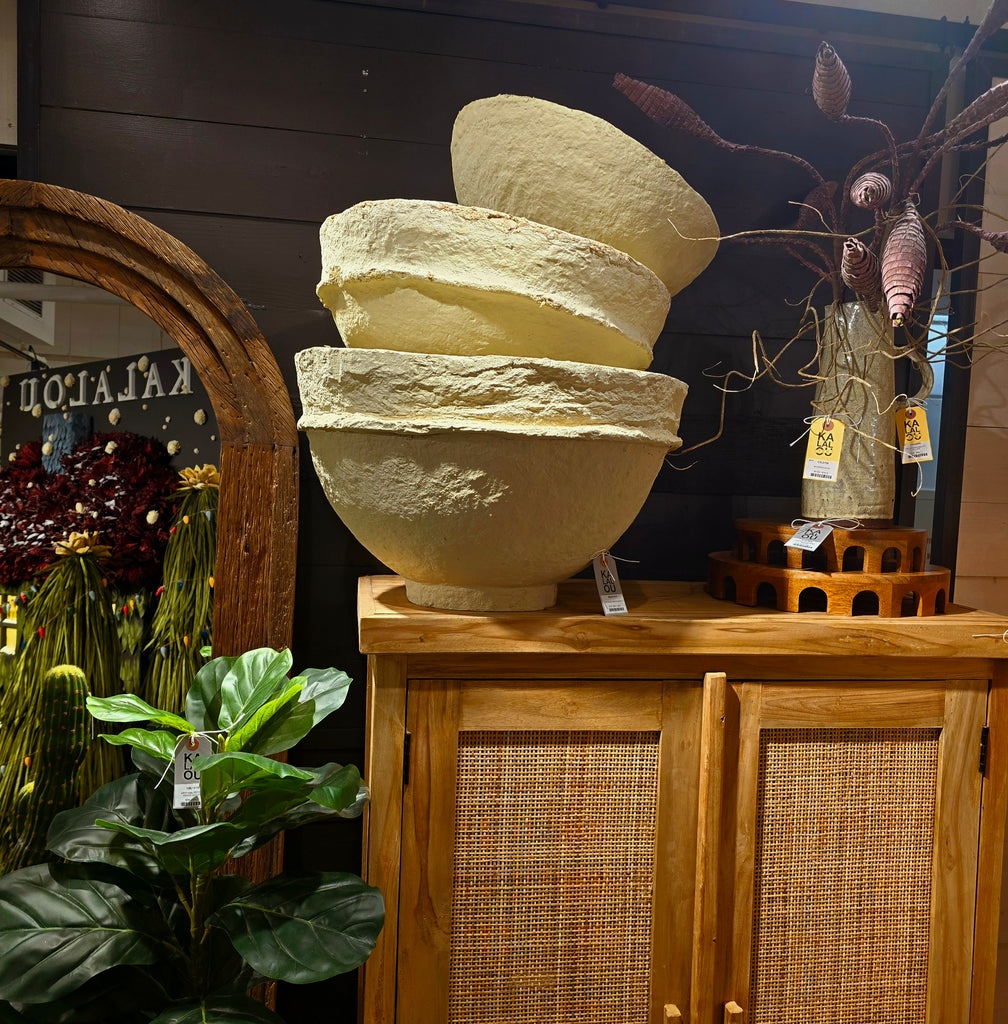 Set of 3 Paper Mache Bowls  22"