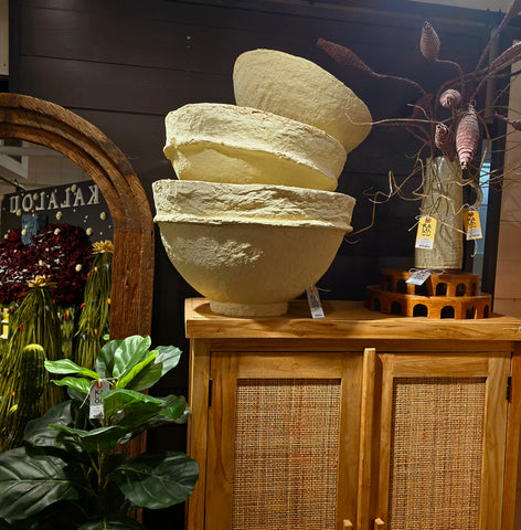 Set of 3 Paper Mache Bowls  22"