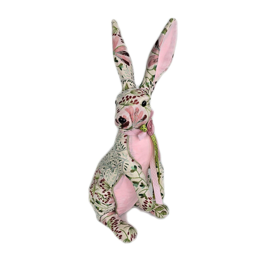 Floral Pattern Standing Bunny Rabbit Figurine 21"