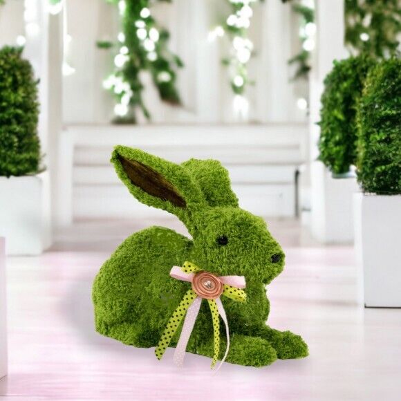 December Diamonds Green Garden Bunny Pair Figurine