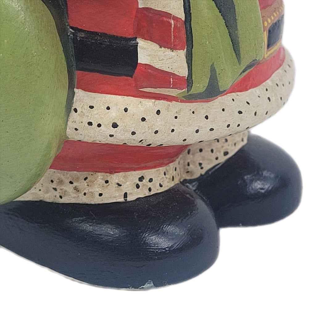 Vaillancourt Folk Art Santa with Toy Bag and Teddy Bear