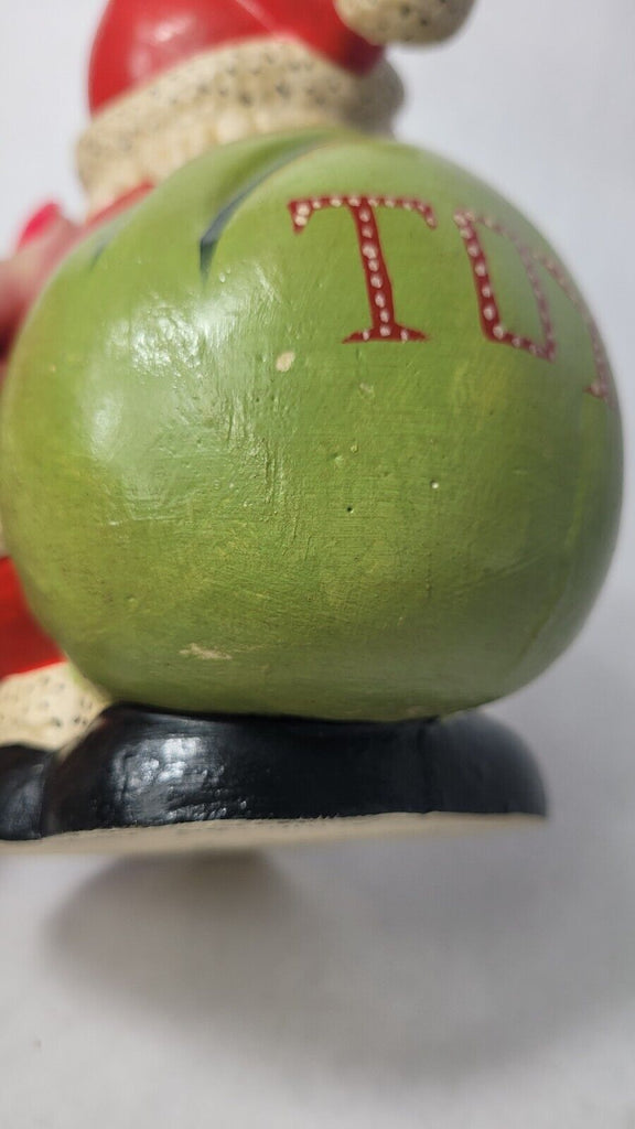 Vaillancourt Folk Art Santa with Toy Bag and Teddy Bear