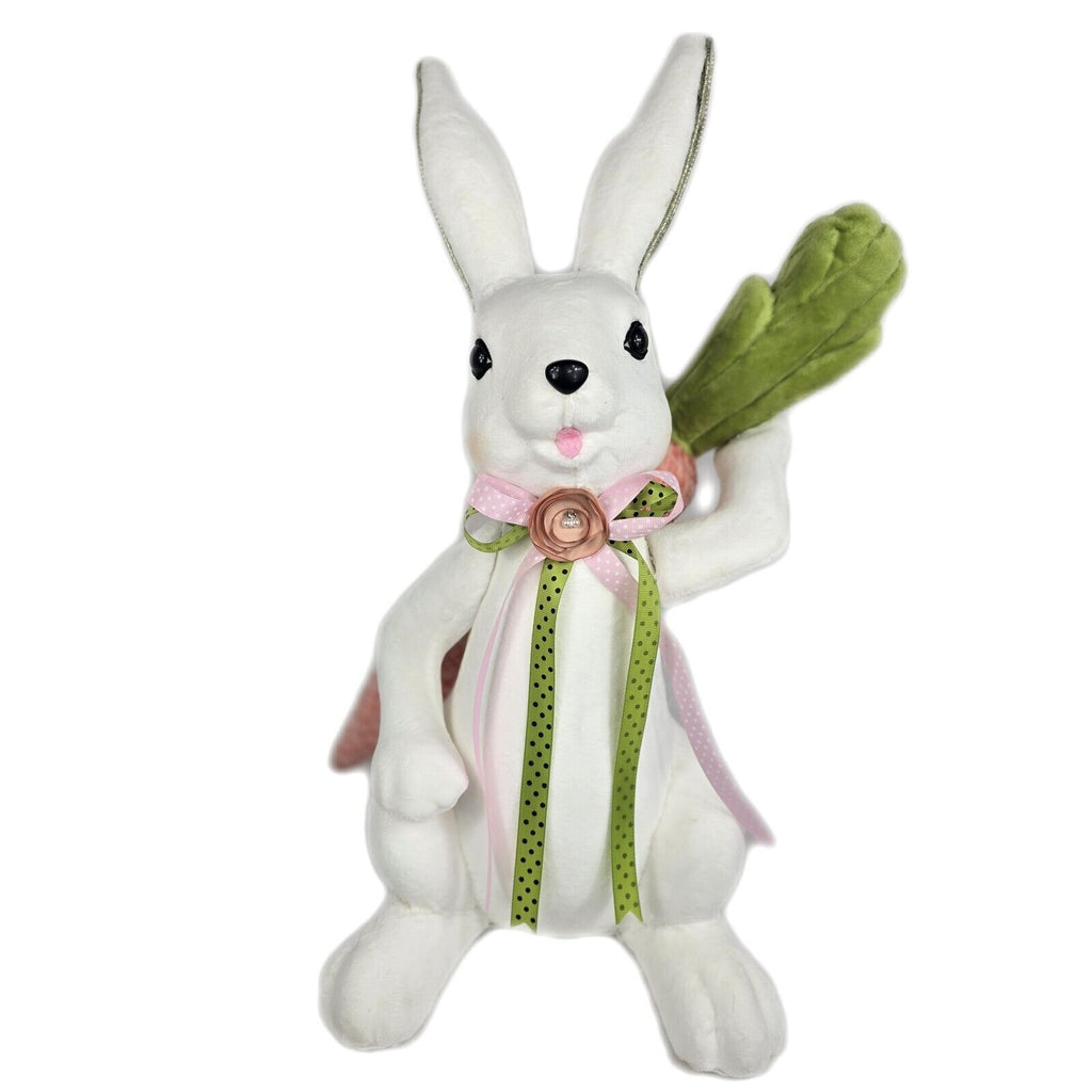 Bunny Rabbit Figurine with Large Carrot 21"