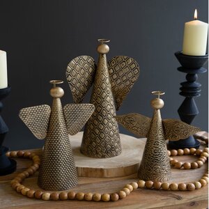 Antique Gold Table Top Christmas Angels Set of 3