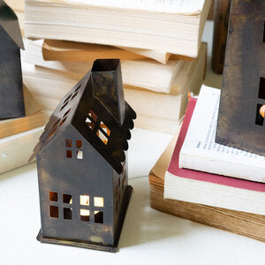 Antique Style Metal Village Set of 7