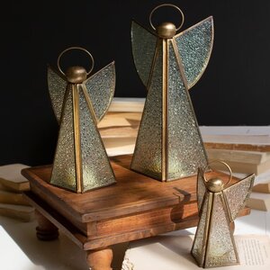 Antique Brass and Glass Christmas Angels