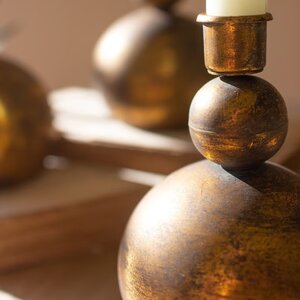 Antique Brass Taper Candle Holders Set of 3