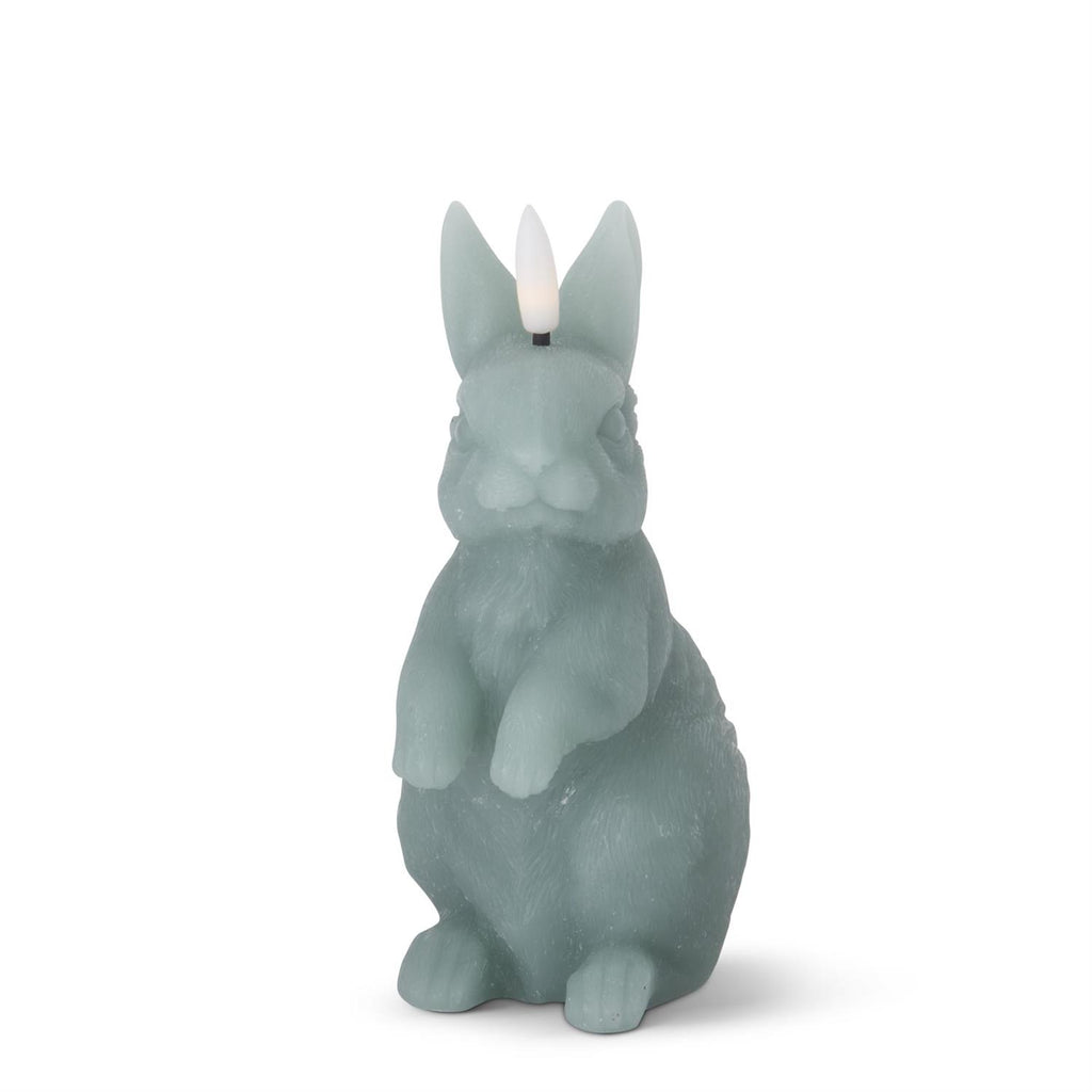 Green LED Bunny Rabbit Candle with Timer 6.5"