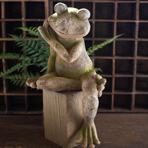 Faux Concrete Garden Frog Large