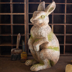 Faux Concrete Garden Bunny Rabbit With Head Forward