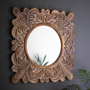 Carved Fleur De Lis Framed Mirror