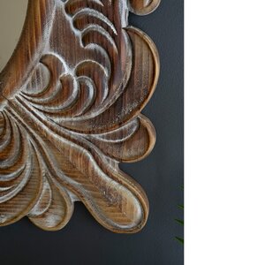 Carved Fleur De Lis Framed Mirror