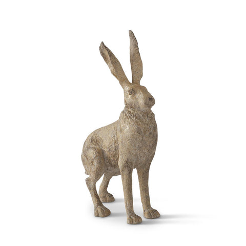 Rustic Weathered Gold Speckle Garden Bunny Rabbit Figurine 21"
