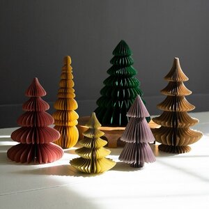 Jewel Tone Paper Christmas Trees Set of 6