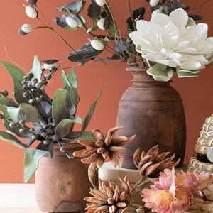 Set of 2 Mango Wood Urns