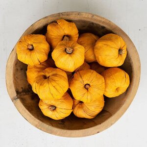 Miniature Faux Bag of 15 Orange Pumpkins