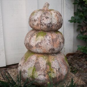 Three Stacked Faux Concrete Pumpkins
