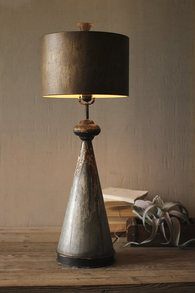 Table Lamp with Metal Bases and Shade 32"