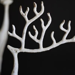 White Cast Aluminum Deer Sculptures