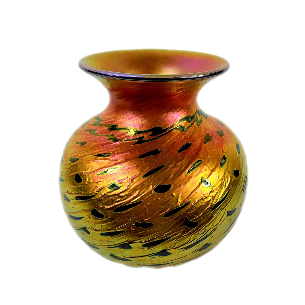 Lundberg Studios Gold Iridescent Cheetah Vase