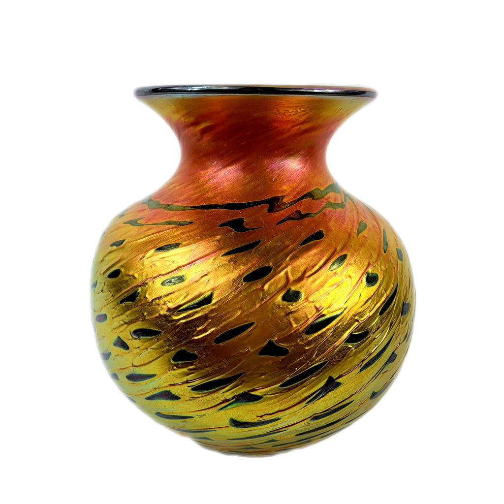 Lundberg Studios Gold Iridescent Cheetah Vase