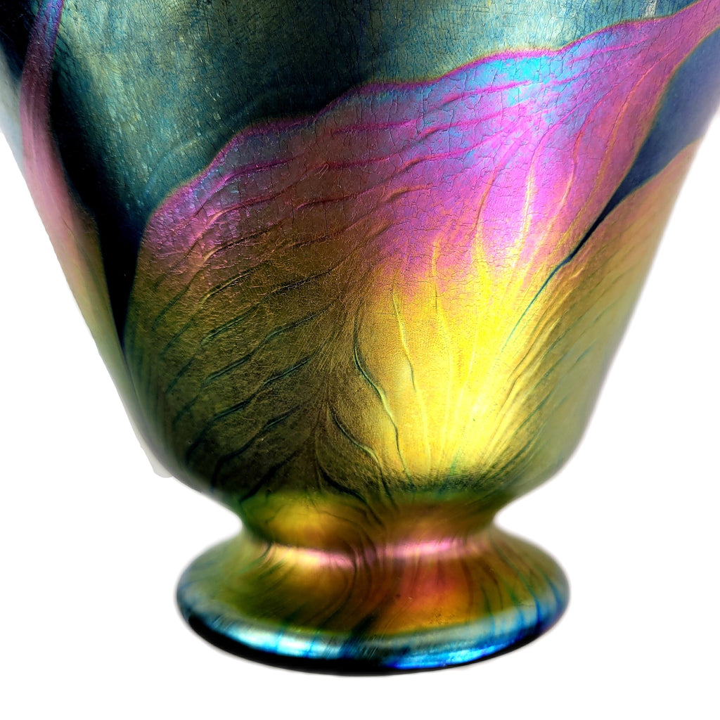 Lundberg Studios Art Glass Footed Centerpiece Console Bowl