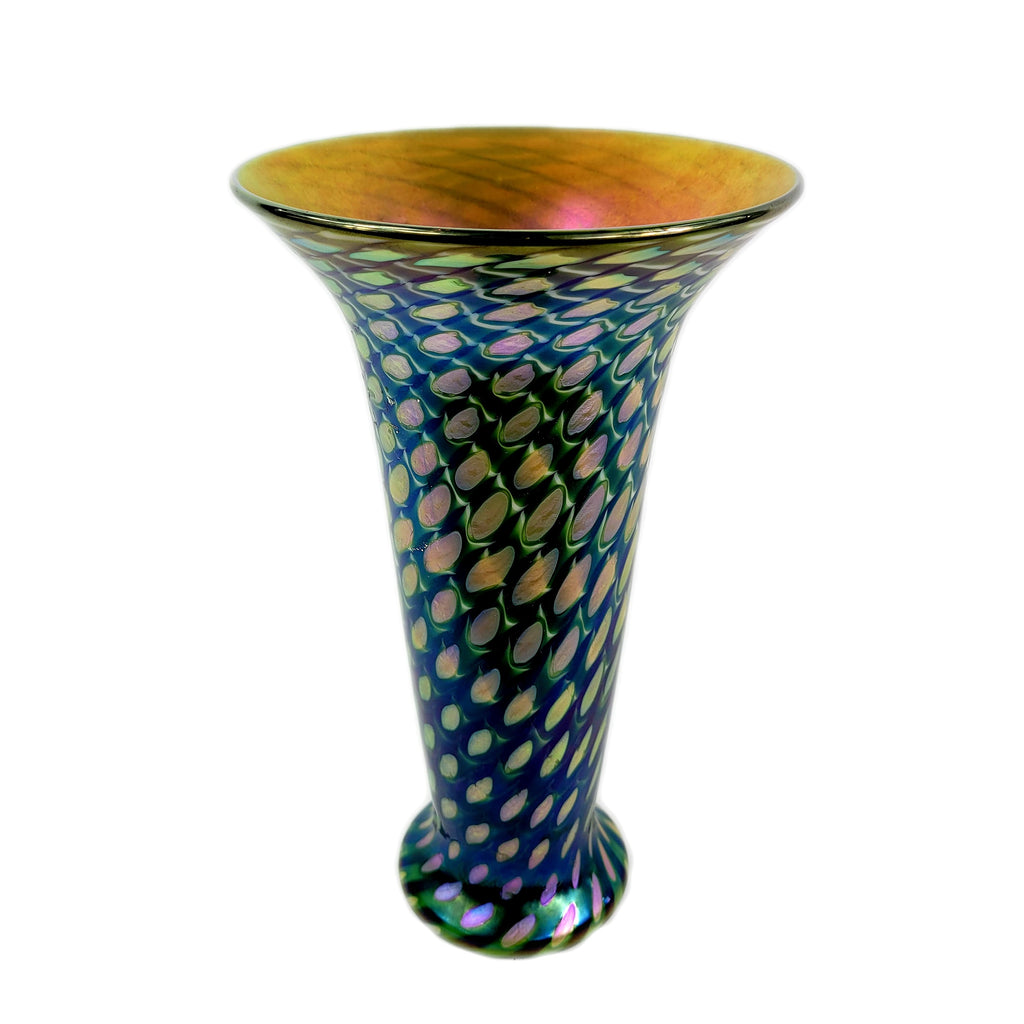 Lundberg Studios Cheetah Art Glass Vase