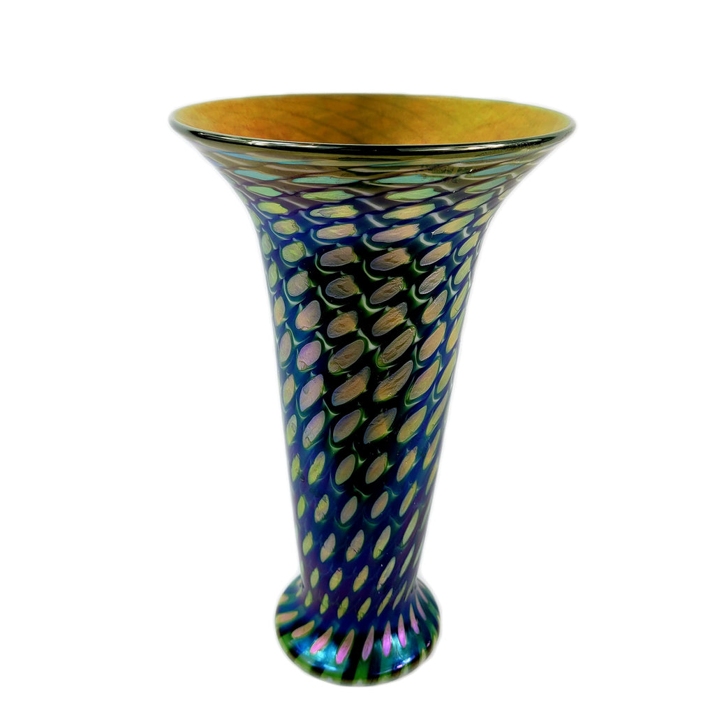 Lundberg Studios Cheetah Art Glass Vase