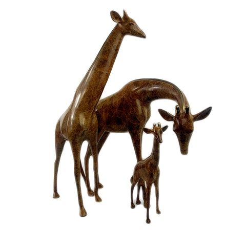 Loet Vanderveen Bronze Giraffe Family #336 Figurine Sculpture
