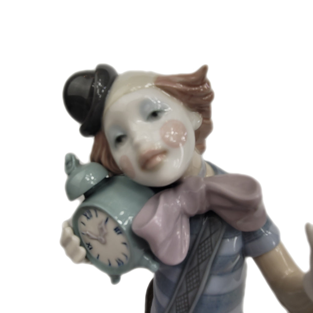 Lladro Clown with Alarm Clock Figurine