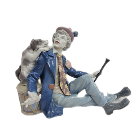 Lladro Musical Partners Clown with Dog