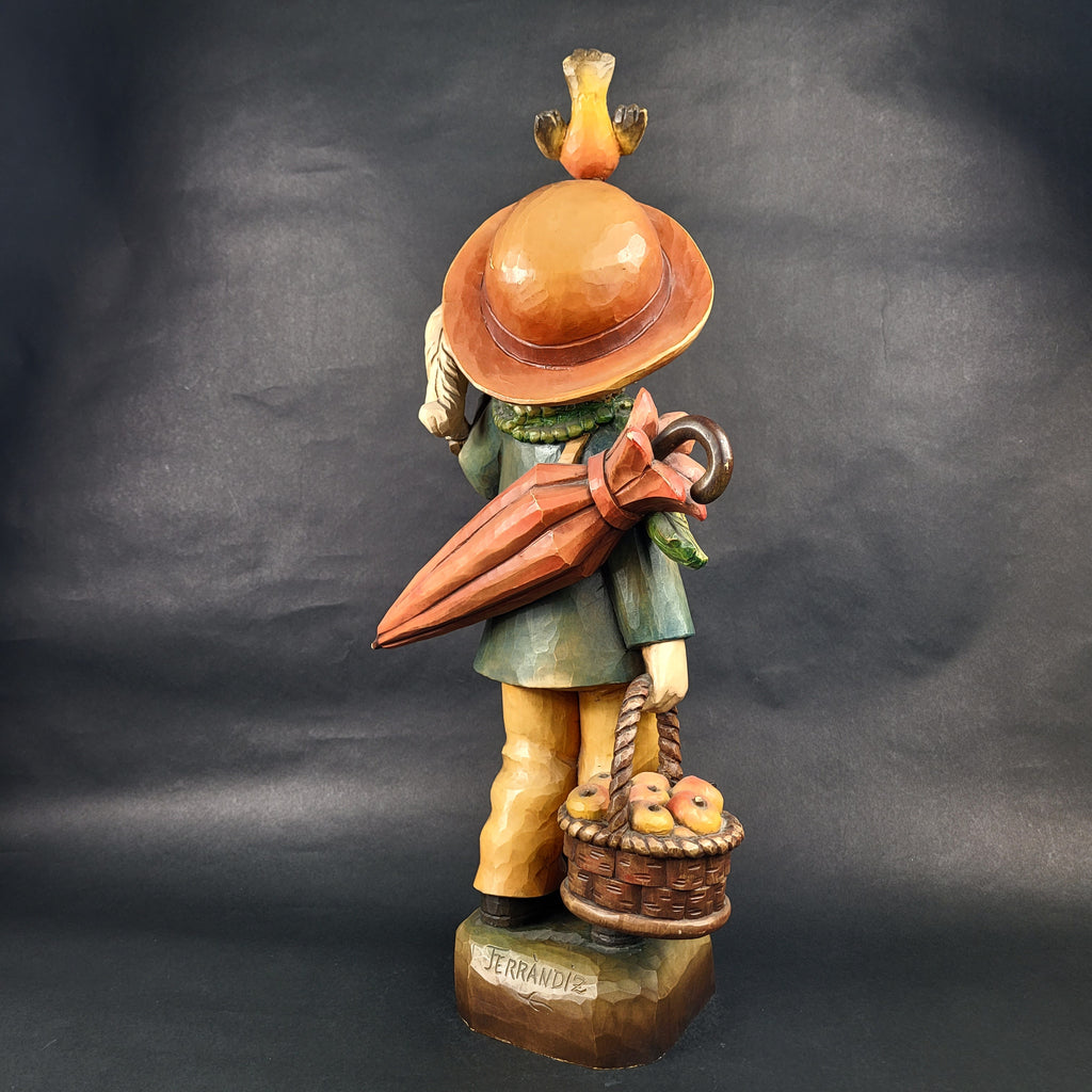 Anri Juan Ferrandiz Monument Vintage Wood Figurine Carving Friendship 23" Italy