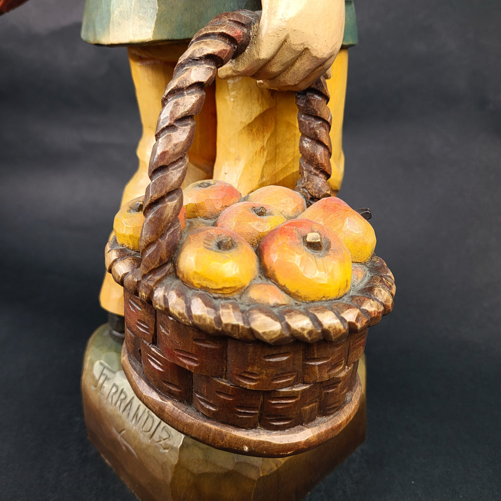 Anri Juan Ferrandiz Monument Vintage Wood Figurine Carving Friendship 23" Italy