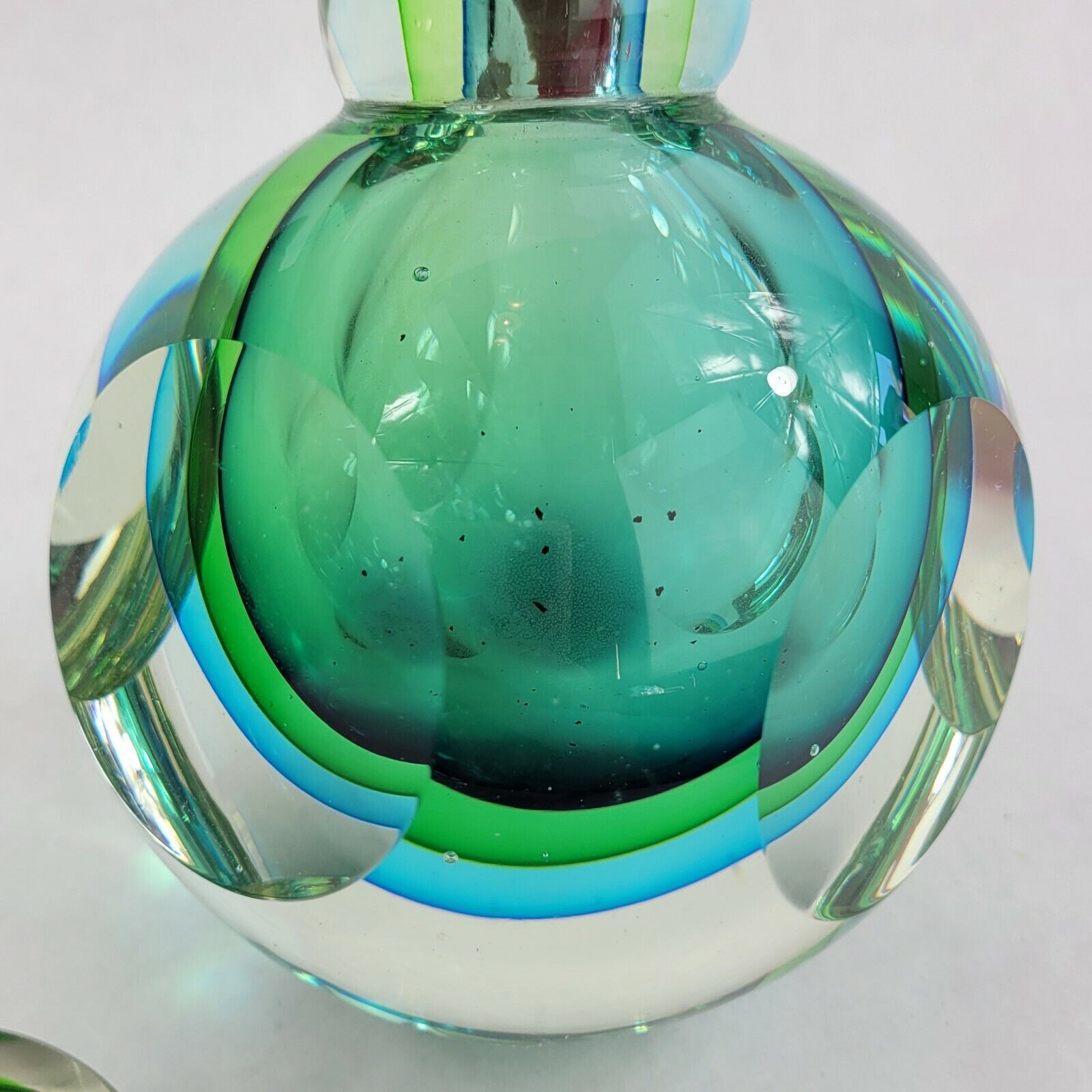 Sommerso Glass Perfume Bottle Luigi Onesto Murano Italy over