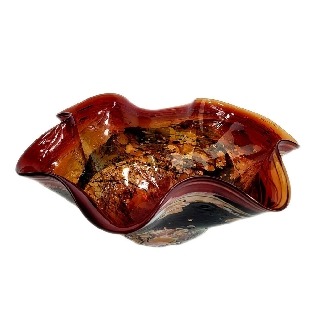 John Gerletti Handblown Art Glass Centerpiece Vase