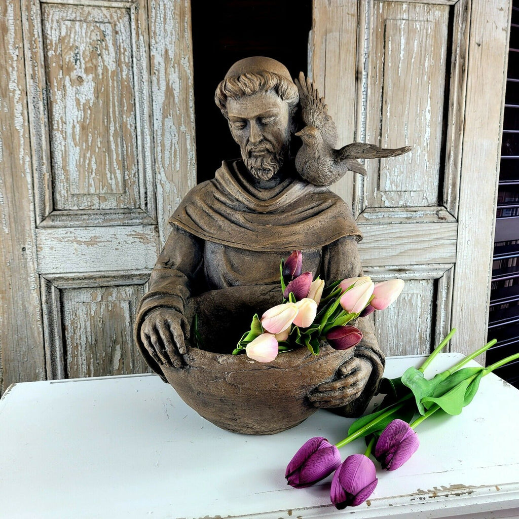 Saint Francis Bird Feeder Statue
