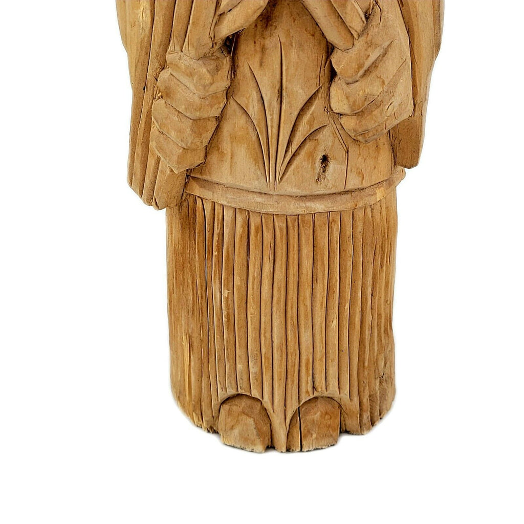 Dariusz Zegadlo Hand Carved Folk Art Wood Angel Playing Violin Sculpture