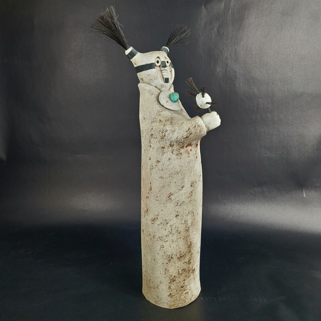 Lisa Lamonthe "Pueblo Blanket People" Pottery Sculpture