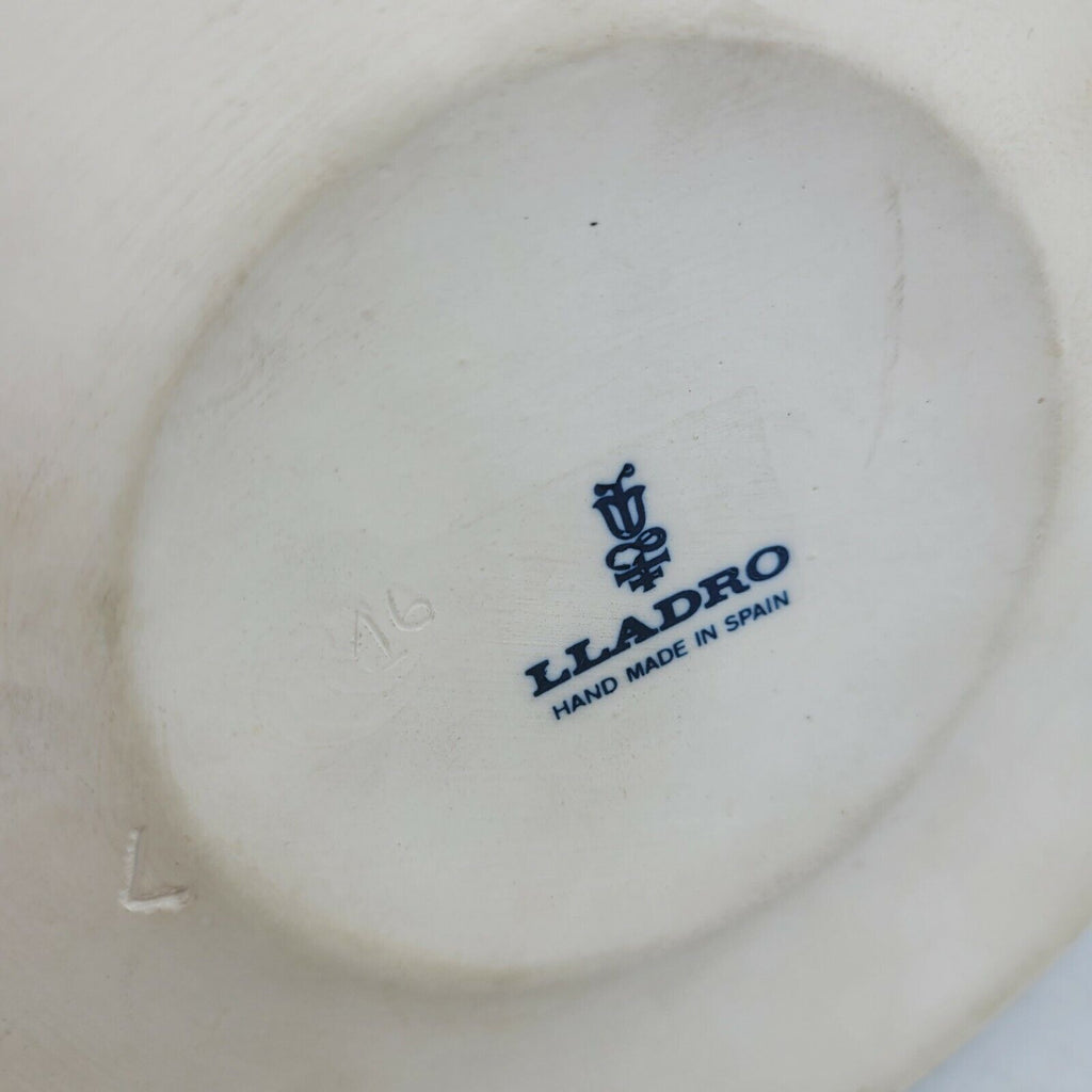 Lladro Porcelain Blue Asian Style Chrysanthemum Empire Vase