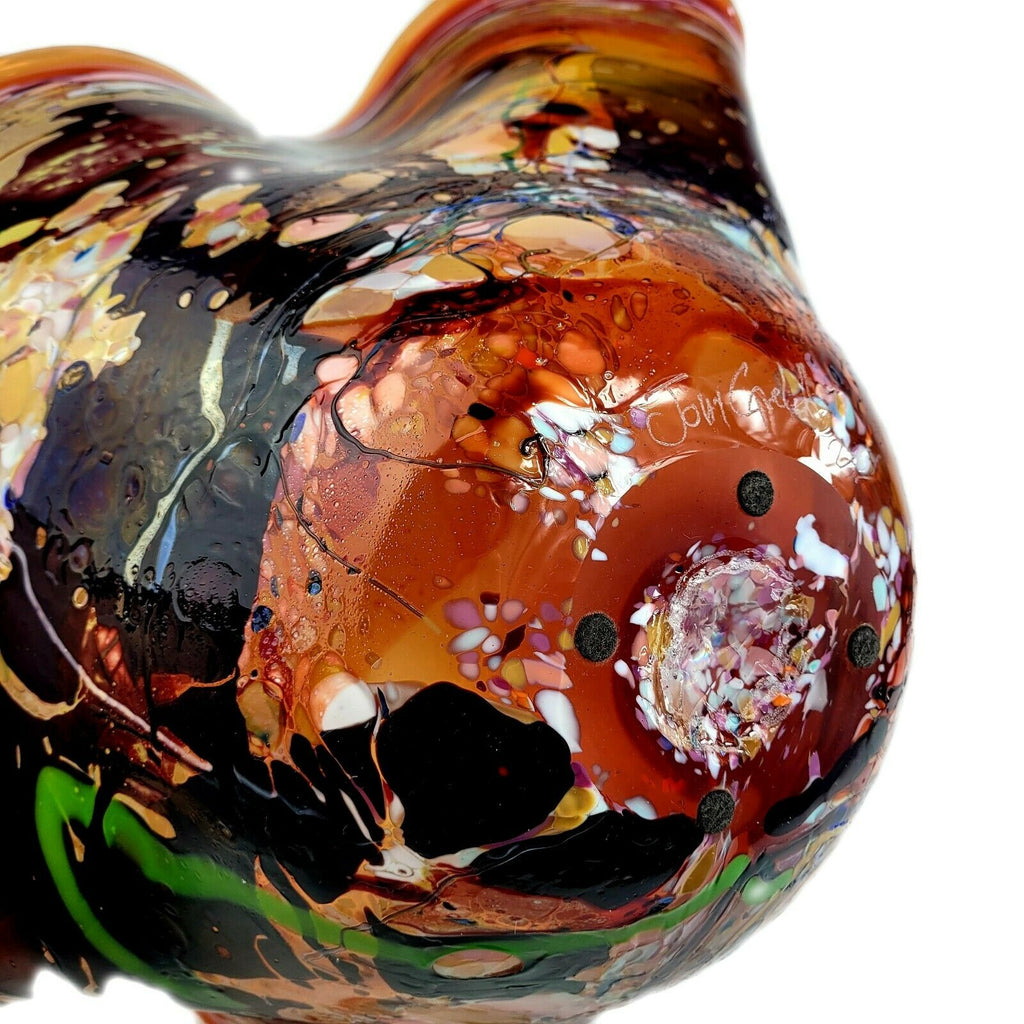 John Gerletti Handblown Art Glass Centerpiece Vase