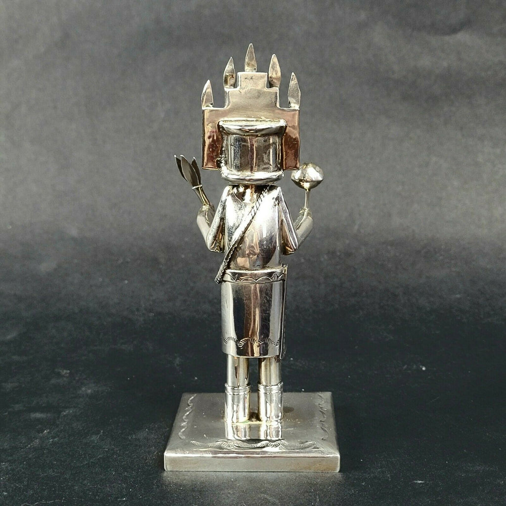 Jeffrey Castillo Sterling Silver Navajo Home Dancer Kachina 4.75"