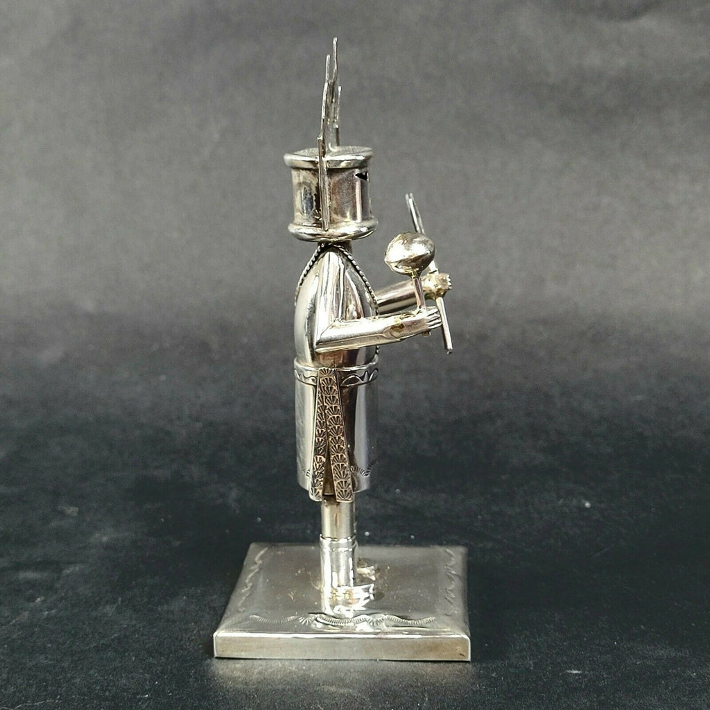 Jeffrey Castillo Sterling Silver Navajo Home Dancer Kachina 4.75"