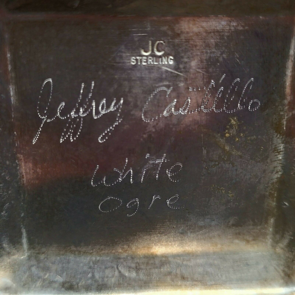 Jeffrey Castillo Sterling Silver Navajo White Ogre Kachina 4.5"