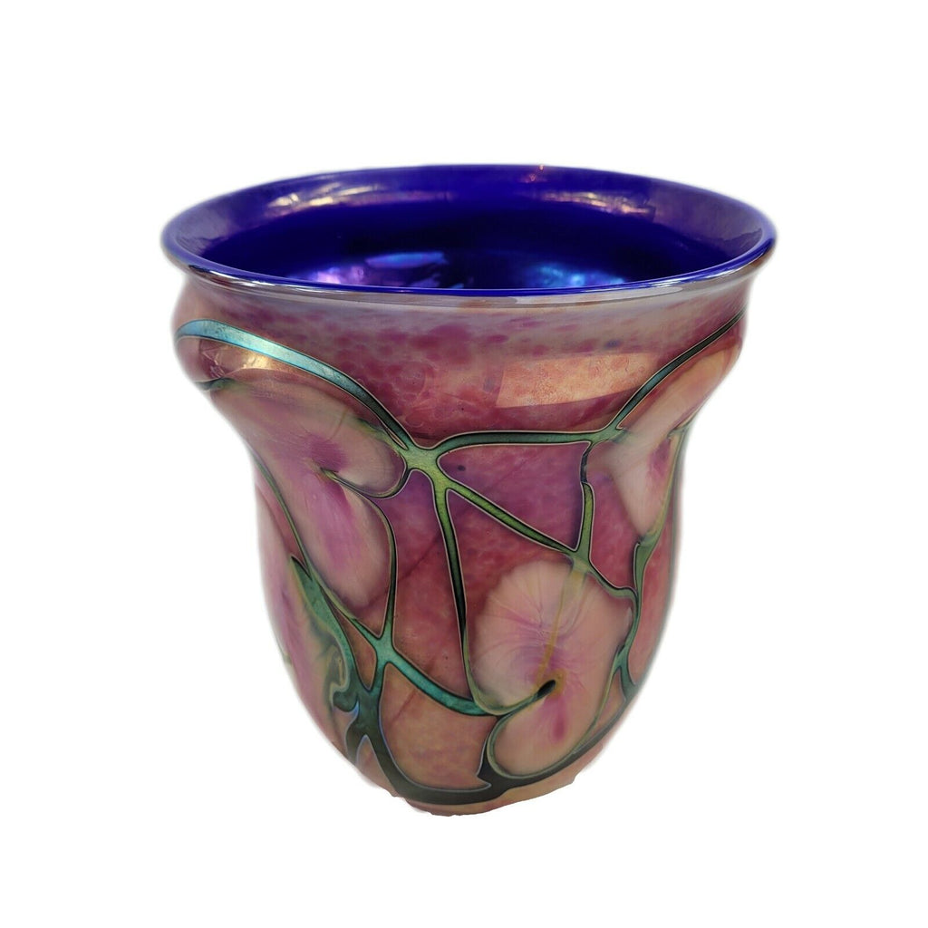 John Lotton Art Glass Multi Floral Vase