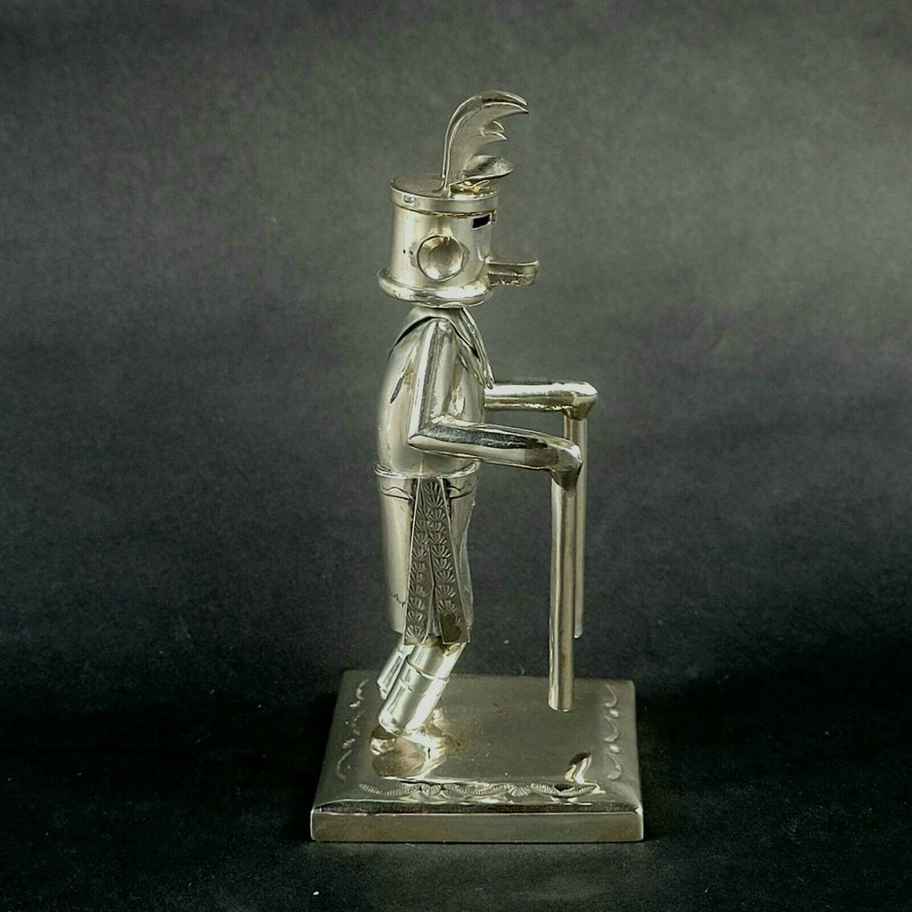 Jeffrey Castillo Sterling Silver Navajo Antelope Dancer Kachina 4.25"