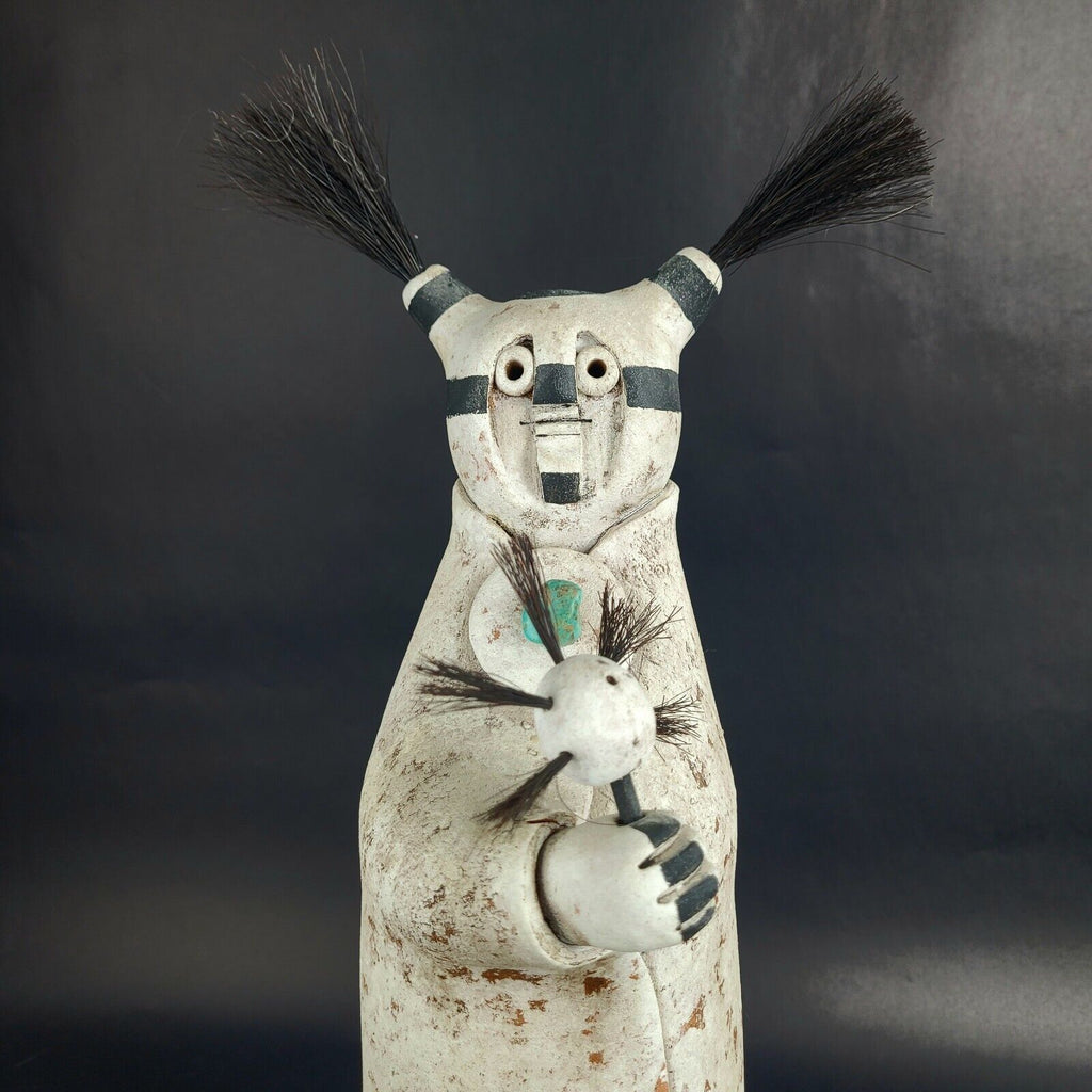 Lisa Lamonthe "Pueblo Blanket People" Pottery Sculpture