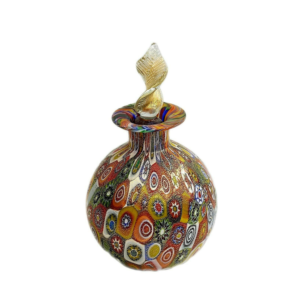 Murano Art Glass Millefiori Perfume Bottle, c.1960 Gold Flecks